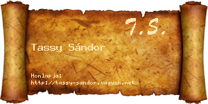 Tassy Sándor névjegykártya
