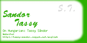 sandor tassy business card
