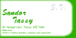 sandor tassy business card